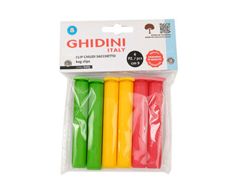 Set clame de fixare pentru pachete Ghidini Daily 6buc, 9cm, plastic 