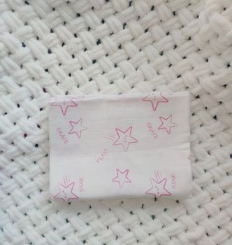 Муслиновая пеленка Pampy 100*80 см Stars Pink 