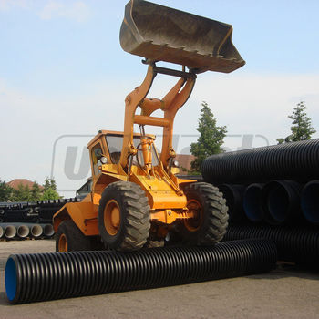 купить Труба гофрированная канализационная HDPE SN8 OD. 250 (216) с раструбом и манжетой L=6 м (черный/синий) в Кишинёве 