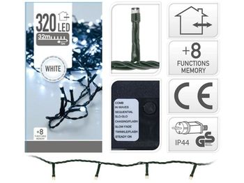 Luminite de Craciun "Fir" 320LED alb, 32m, 8reg, in/out 