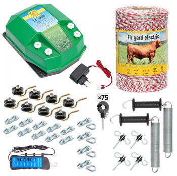 Pachet gard electric complet 500 m, 3,2 Joule, 230 V, pentru animale domestice 