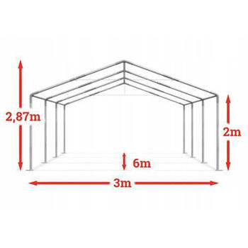 Sera de gradina de tip PRO 6x3x2.87 m, suprafata 18 mp, pelicula armata, 2 usi, verde 