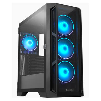 Case E-ATX Miditower Chieftec Gaming APEX GA-01B-TG-OP Black no PSU, 1xUSB 3.2 Gen2 Type C, 2xUSB 3.0, Audio-out&Mic In, 4x120mm A-RGB fans pre-installed, A-RGB Control HUB, Front & Side panel tempered glass PWM fans pre-installed, Front mesh design, Tempered glass side panel (carcasa/корпус)