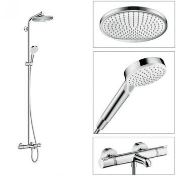 Sistema de  dus  hansgrohe Crometta S Showerpipe 240 1jet cu termostat pentru baie 