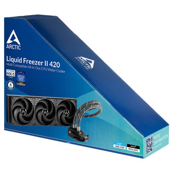 Водяное охлаждение Arctic Liquid Freezer II 420 Multi Compatible All-In-One CPU Water Cooler, Intel 1700, 1200, 115X, 2011-3, 2066, AMD AM5, AM4, VRM Fan: 40mm 1000–3000rpm, Pump: 800–2000rpm, 3x140mm Fan 200–1700rpm, Fluid Dynamic Bearing, ACFRE00092A