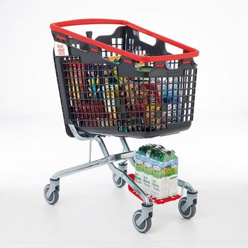 cumpără Carucior pentru cumparaturi din plastic cu rotile 160L, rosu în Chișinău 