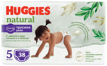 Трусики Huggies Natural 5  (12-17 kg)  38шт. 