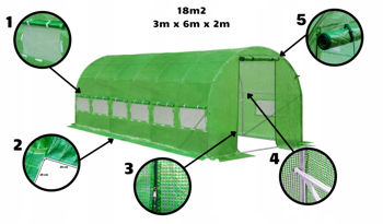 Теплица 6x3x2м / Ø26мм / 2 двери 