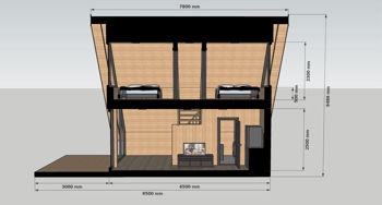 Деревянный дом тип А frame 53 кв.м + терраса 18 кв.м. 