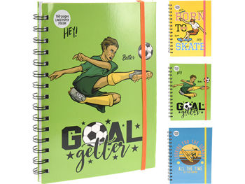 Ежедневник "Goal", 160 страниц, A5, на спирали, с резинкой 