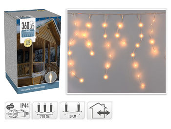 Luminite de Craciun "Turturi" 360LED e/alb-cald, 7.1m, cablu transpar 
