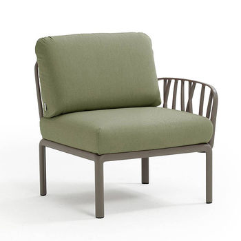 Кресло модуль правый / левый с подушками Nardi KOMODO ELEMENTO TERMINALE DX/SX TORTORA-giungla Sunbrella 40372.10.140