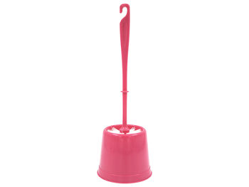 Щетка WC c подставкой MSV розовой, пластик 