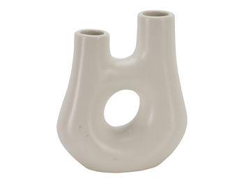 Vaza din ceramica "Pascal" H13cm, D11cm, alba 