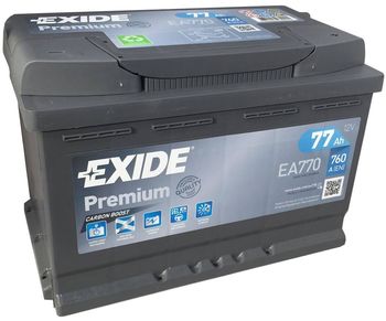 exide premium 12v 77ah 760en 278x175x190 -/+ 