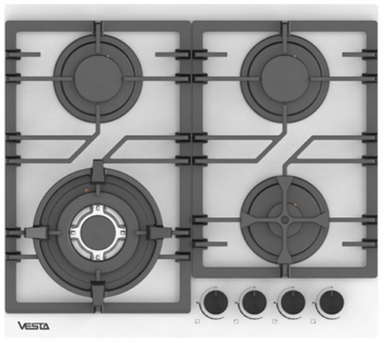 Plită incorporabilă cu gaz Vesta BH6060IСG/W, alb 