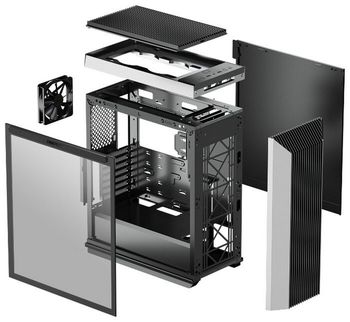 Case ATX Deepcool CL500 4F, w/o PSU, 4x120mm A-RGB, 2xUSB 3.0/1xUSB Type-C, TG, Fan Hub, Black 