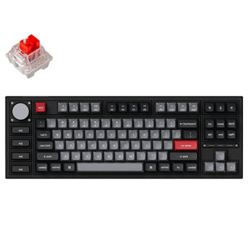 Tastatura Keychron Q3 Pro QMK/VIA Wireless Custom Full-Metal Mechanical Keyboard (Q3P-M1) Carbon Black, 80% TKL layout, Knob, RGB Backlight, Keychron K pro Mechanical Red Switch, Hot-Swap, Bluetooth, USB Type-C, gamer (tastatura/клавиатура)