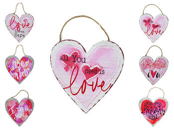 Декор подвесной Valentine 20X20cm "Сердце с надписью" 