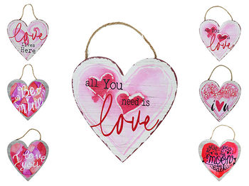 Decor suspendabil Valentine 20X20cm "Inima cu inscriptie" 