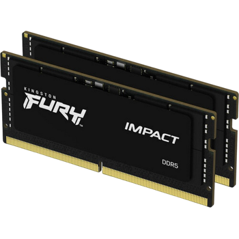 32GB DDR5-5600MHz SODIMM Kingston FURY Impact (Kit of 2x16GB) (KF556S40IBK2-32), CL40, 1.25V, Black 