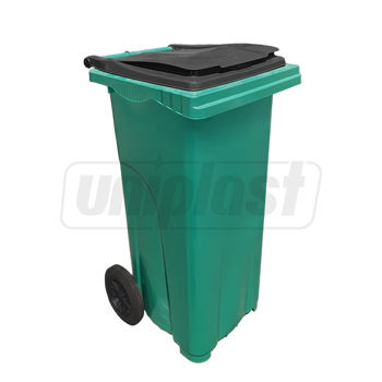 купить Бак мусорный 120 л (HDPE) на колесах (бирюзовый с черной крышкой)  UNIPLAST TR в Кишинёве 