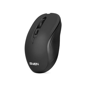 Mouse SVEN RX-560SW Wireless Black, Optical Mouse, 2.4GHz, Nano Receiver, 800/1200/1600dpi, 5+1(scroll wheel) Silent buttons, Switching DPI modes, Rubber scroll wheel, Black (mouse/мышь)