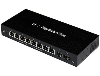 Ubiquiti EdgeSwitch ES-10XP, 8-Port Gigabit RJ45, 2-ports SFP, Supports 24V Passive PoE Output on All RJ45 Ports, Non-Blocking Throughput: 10 Gbps, Switching Capacity: 20 Gbps, Rackmountable
(retelistica switch/сетевой коммутатор)