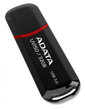 32GB USB3.1 Flash Drive ADATA "UV150", Black, Plastic, Classic Cap (R/W:40/20MB/s) 