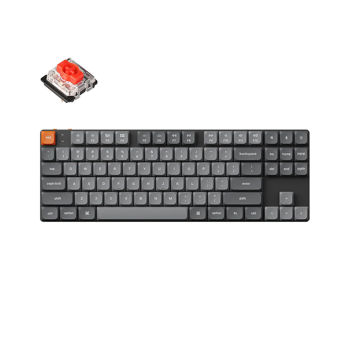 Tastatura Keychron K1 Max QMK/VIA Wireless Custom Mechanical Keyboard (K1M-H1), Ultra-slim, 80% TKL layout, RGB Backlight, Gateron Low-Profile 2.0 Mechanical Red Switch, Hot-Swap, 2.4GHz&Bluetooth, USB Type-C, gamer  (tastatura/клавиатура)