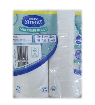 Бумажные полотенца SMART, 2 слоя, 2 рулона 