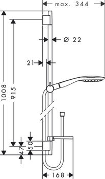 Raindance Select E Set Duș manual 150 3jet cu bară 90 cm 