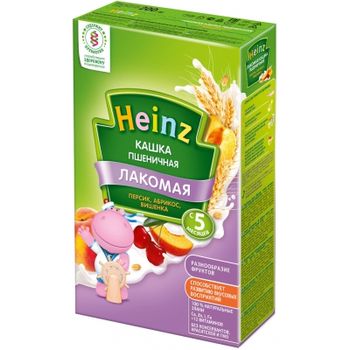 купить Heinz Лакомая каша пшеничная молочная абрикос, персик, вишня, 5+мес. 200г в Кишинёве 