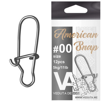 Застёжка VEDUTA “American Snap” - N’00, 12buc, 5kg/11lb 