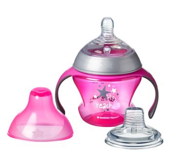 Cană de tranziție Tommee Tippee (4-7 luni), roz, 150ml 