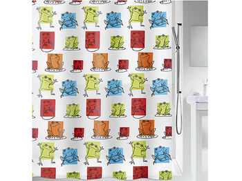 Perdea pentru dus 180X200cm Spirella Frogs, PEVA 