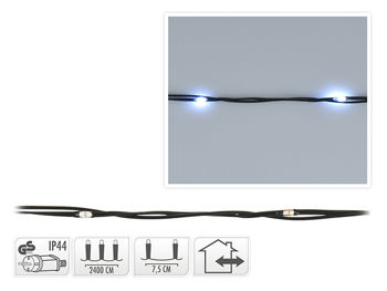 Luminite de Craciun "Fir" 320microLED cablu verde, 24m, alb 