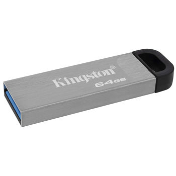 Memorie USB Flash 64GB Flash Drive Kingston DTKN/64GB DataTraveler Kyson Silver, Metal casing, USB3.2,  Compact and lightweight (Read 200 MByte/s) (memorie portabila Flash USB/внешний накопитель флеш память USB)