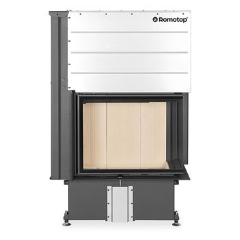 Kаминная топка ROMOTOP серии IMPRESSION R/L 2G L 71.60.34.21 - угловая, с подъемной дверцей и составным стеклом, светлый шамот 