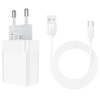 Borofone BA47A Mighty Speed + Кабель Type-C (QC3.0) [White] Зарядное устройство Borofone 