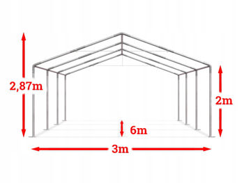 Seră pro 6x3x2,87m 