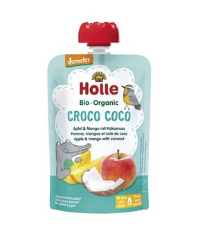Piure de mere, mango și cocos Holle Bio Organic Croco Coco (8 luni+), 100g 