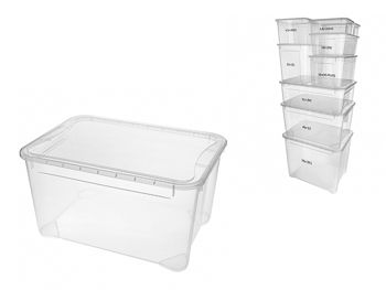 Container cu capac Econova Cristal 49l, 55.5X39X29cm, transparent 