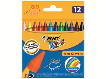 Набор мелков восковых 12шт BIC WAX Crayons 