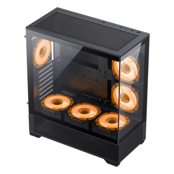 Case ATX GAMEMAX VISTA AB, w/o PSU, 0.6mm, 6x120mm ARGB fans, Dual TG, USB3.0, Type-C, Black 