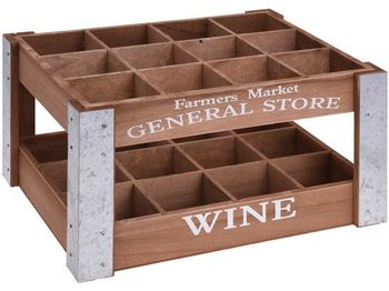 Suport pentru sticla Wine pentru 12 sticle 35X26.5X18cm, lemn natural 