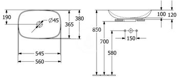 Villeroy&Boch Loop & Friends Накладная раковина 560x380 мм 