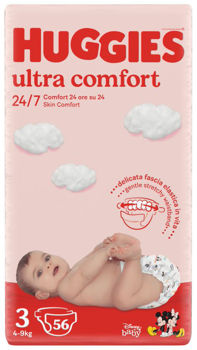 купить Подгузники унисекс Huggies Ultra Comfort Jumbo 3 (4-9 кг), 56 шт в Кишинёве 