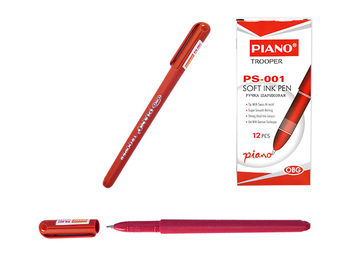Ручка шариковая PS-001 soft ink,1mm, красная 