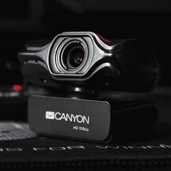 PC Camera Canyon C6, 2K Ultra-HD, Sensor 3.2 MP, FoV 80°, Tripod, Microphone, Black 